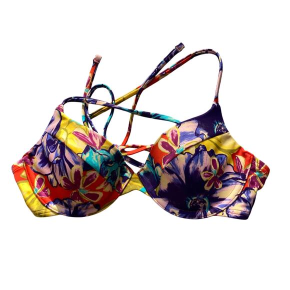 Urban Outfitters Out from Under Bikini Top Swimsuit Mango Print Size Small - Picture 1 of 7